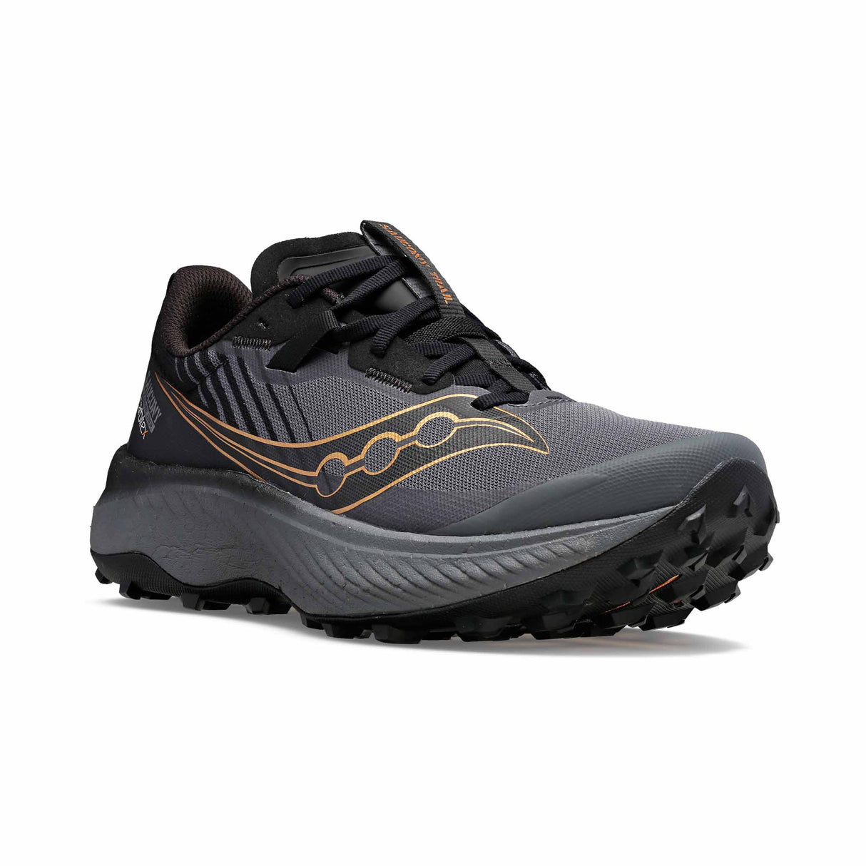 Saucony Endorphin Edge chaussures de course a pied trail homme - Black / Goldstruck