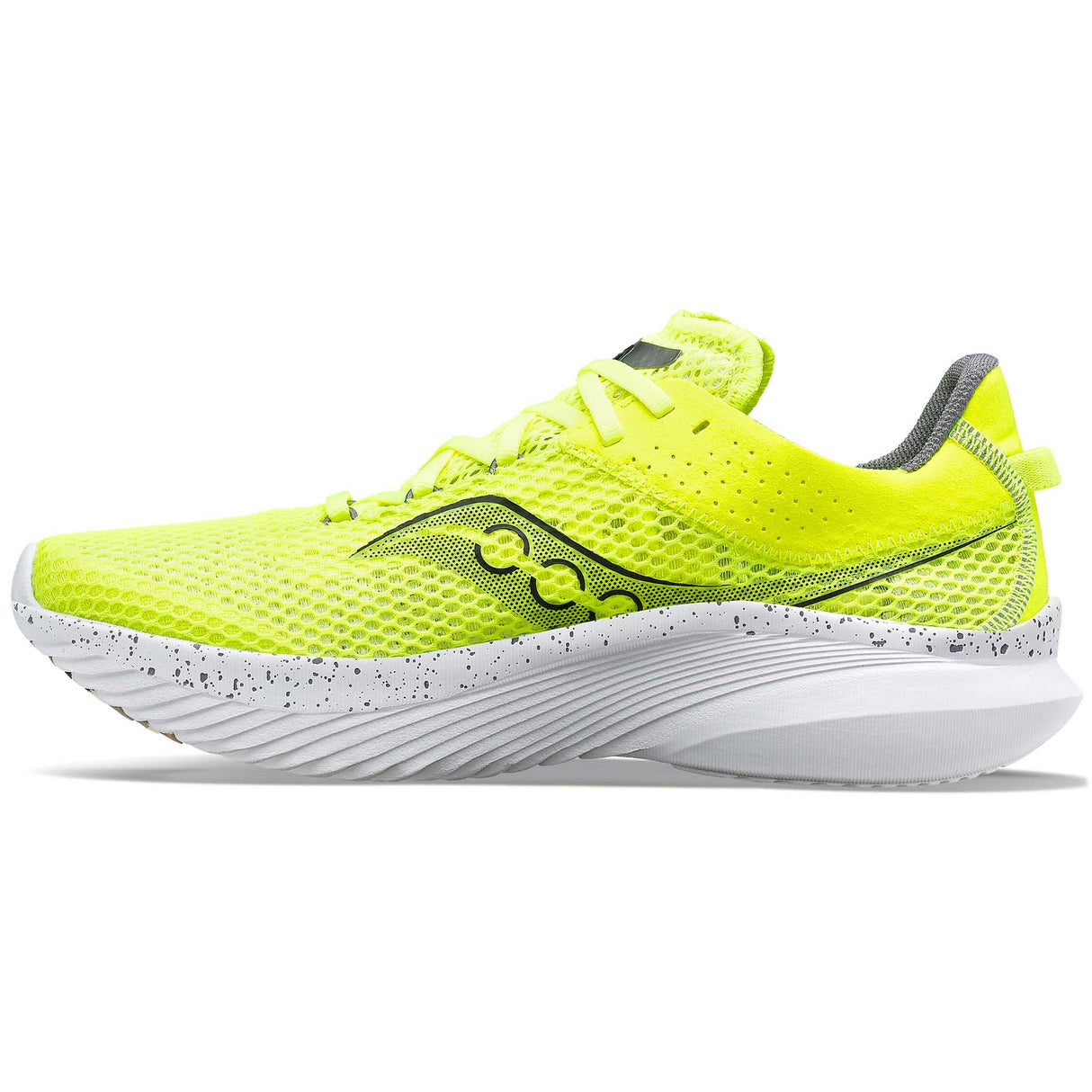 Saucony Kinvara 14 running de course homme lateral- citron / noir