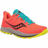 Saucony Peregrine 10 chaussures de course à pied trail femme - Vizired/Citron angle