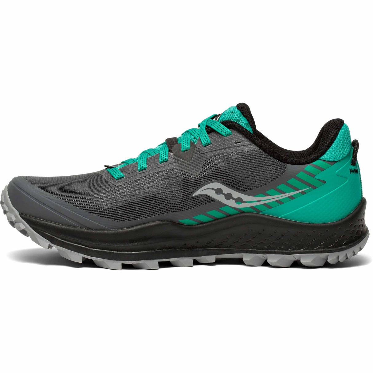 Saucony Peregrine 11 chaussures de course à pied trail femme - Shadow / Jade - côté