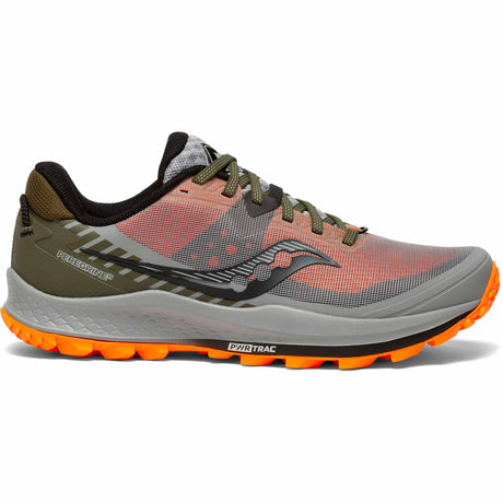 Saucony Peregrine 11 chaussures de course à pied trail homme - Alloy / Olive / Vizi - Côté