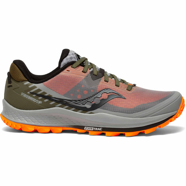 Saucony Peregrine 11 chaussures de course à pied trail homme - Alloy / Olive / Vizi - Côté