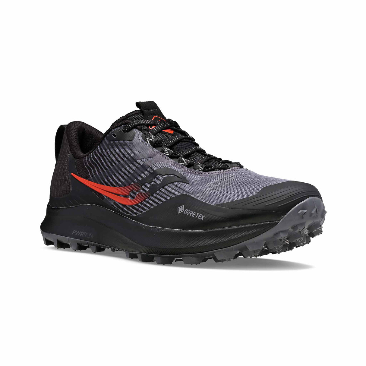 aucony Peregrine 12 GTX chaussures de course à pied trail homme - Charcoal / Black - Angle