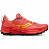 Saucony Peregrine 12 chaussures de course a pied trail femme - CORAL/REDROCK	