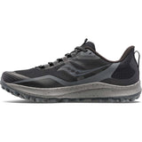 Saucony Peregrine 12 chaussures de course a pied trail homme - black charcoal lateral