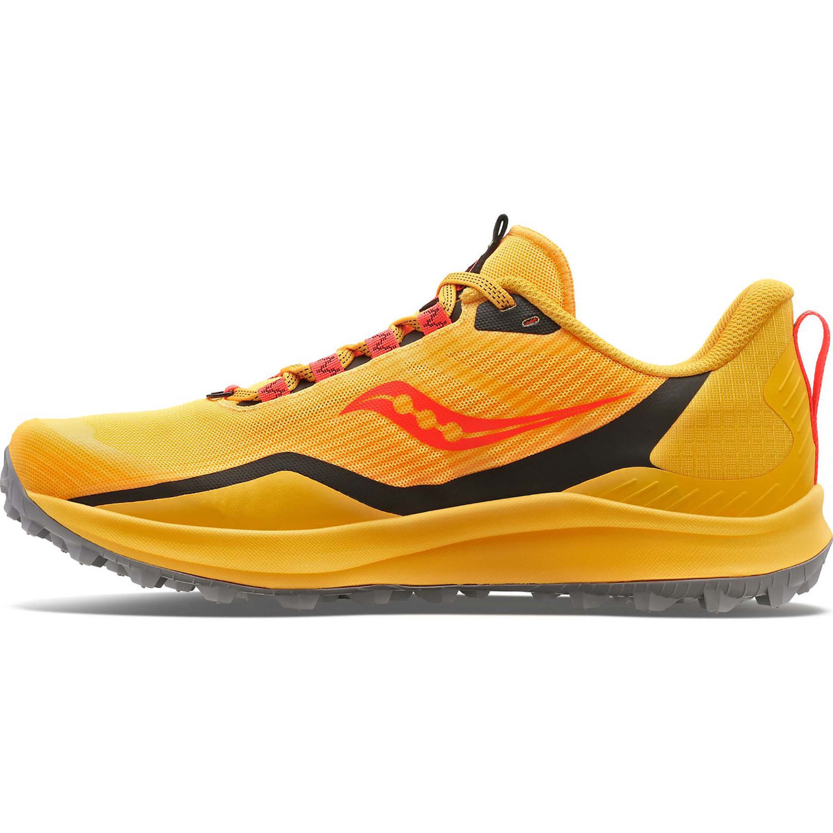 Saucony Peregrine 12 chaussures de course a pied trail homme - vizi gold- vizi red lateral