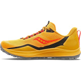 Saucony Peregrine 12 chaussures de course a pied trail homme - vizi gold- vizi red lateral