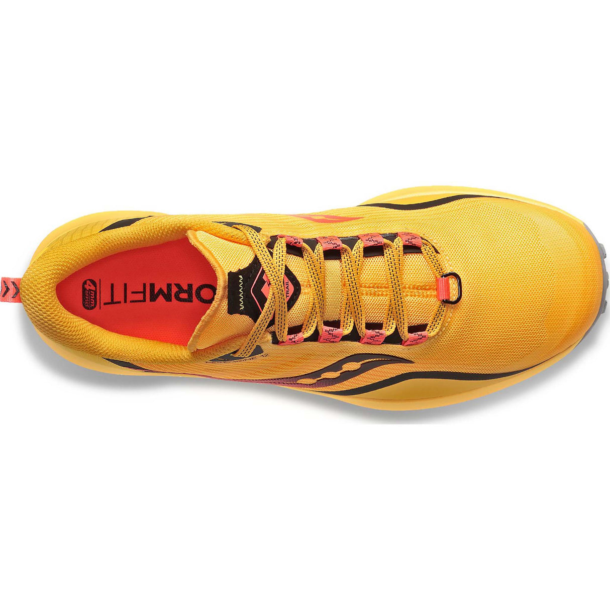 Saucony Peregrine 12 chaussures de course a pied trail homme - vizi gold- vizi red tige