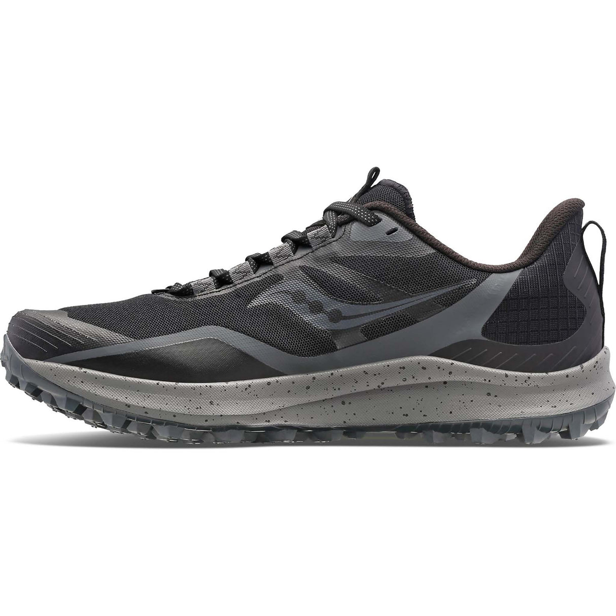 Saucony Peregrine 12 chaussures de course a pied trail femme - black charcoal lateral