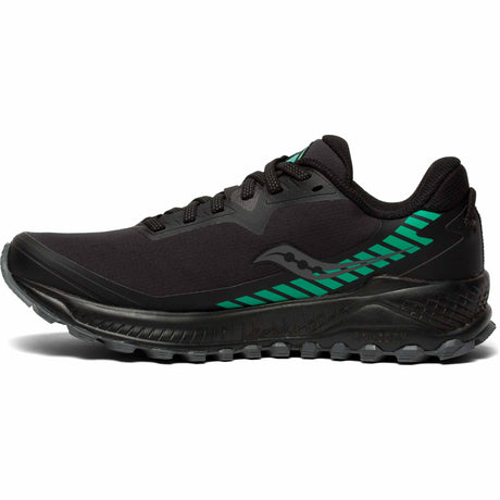 Saucony Peregrine ICE+ 2 chaussures de course à pied d'hiver trail femme - Black / Jade - côté