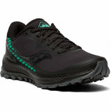 Saucony Peregrine ICE+ 2 chaussures de course à pied d'hiver trail femme - Black / Jade - Angle