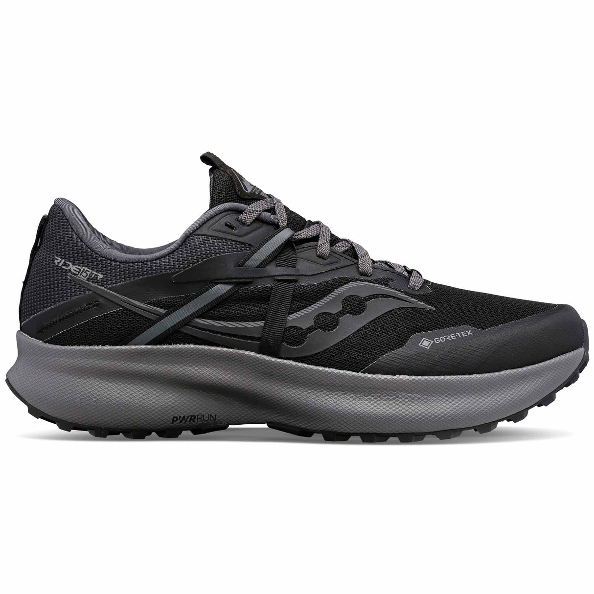 Saucony Ride 15 TR GTX chaussures de course a pied trail homme - Black / Charcoal