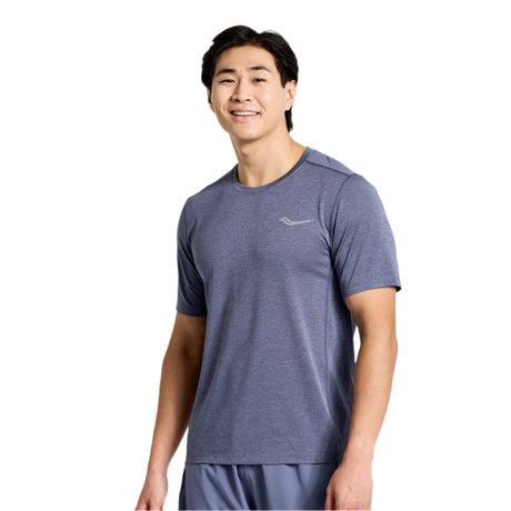 Saucony Stopwatch Short Sleeve t-shirt de course à pied homme - Horizon Heather