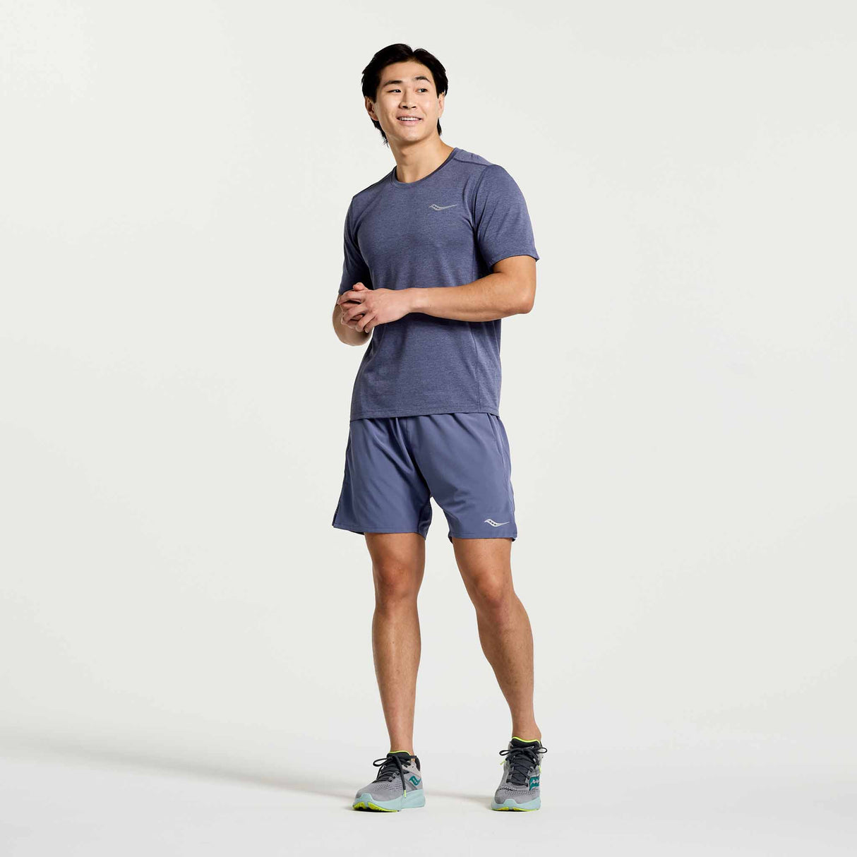 Saucony Stopwatch Short Sleeve t-shirt de course à pied homme - Horizon Heather