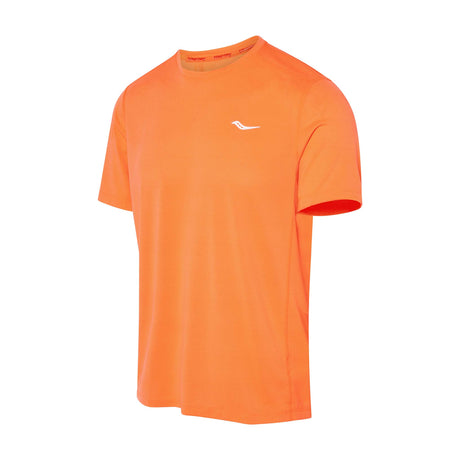 Saucony Stopwatch Short Sleeve t-shirt de course vizi orange homme