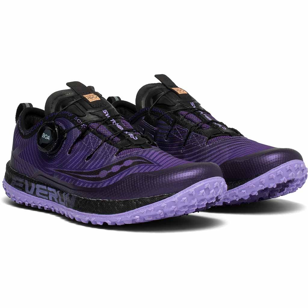 Saucony Switchback Iso chaussure de course en sentier violet noir pour femme