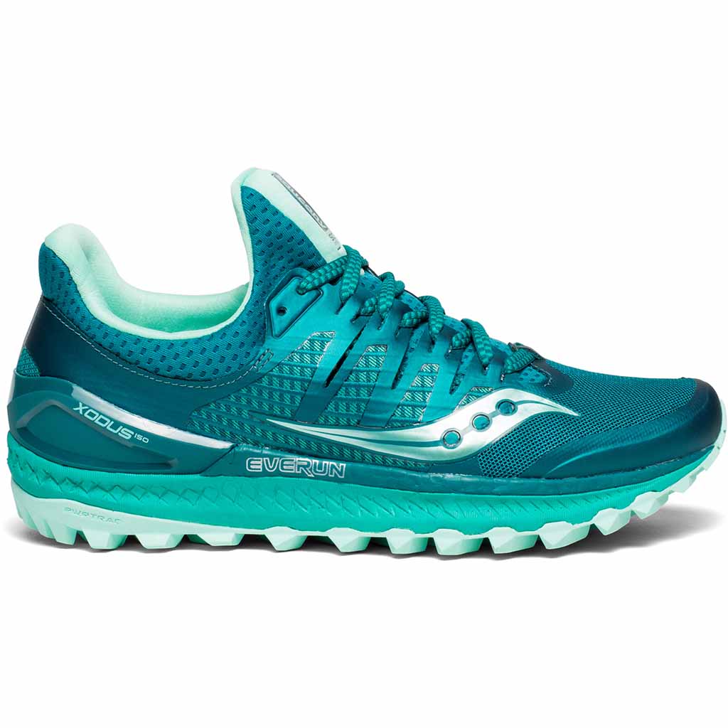 Saucony Xodus Iso 3 chaussures de course a pied trail femme vert aqua