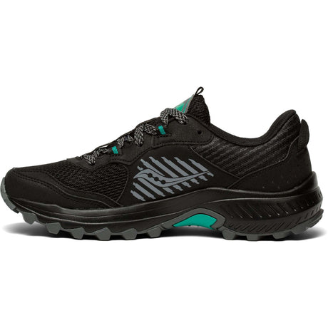 Saucony Excursion TR15 chaussures de course à pied trail femme black jade lateral