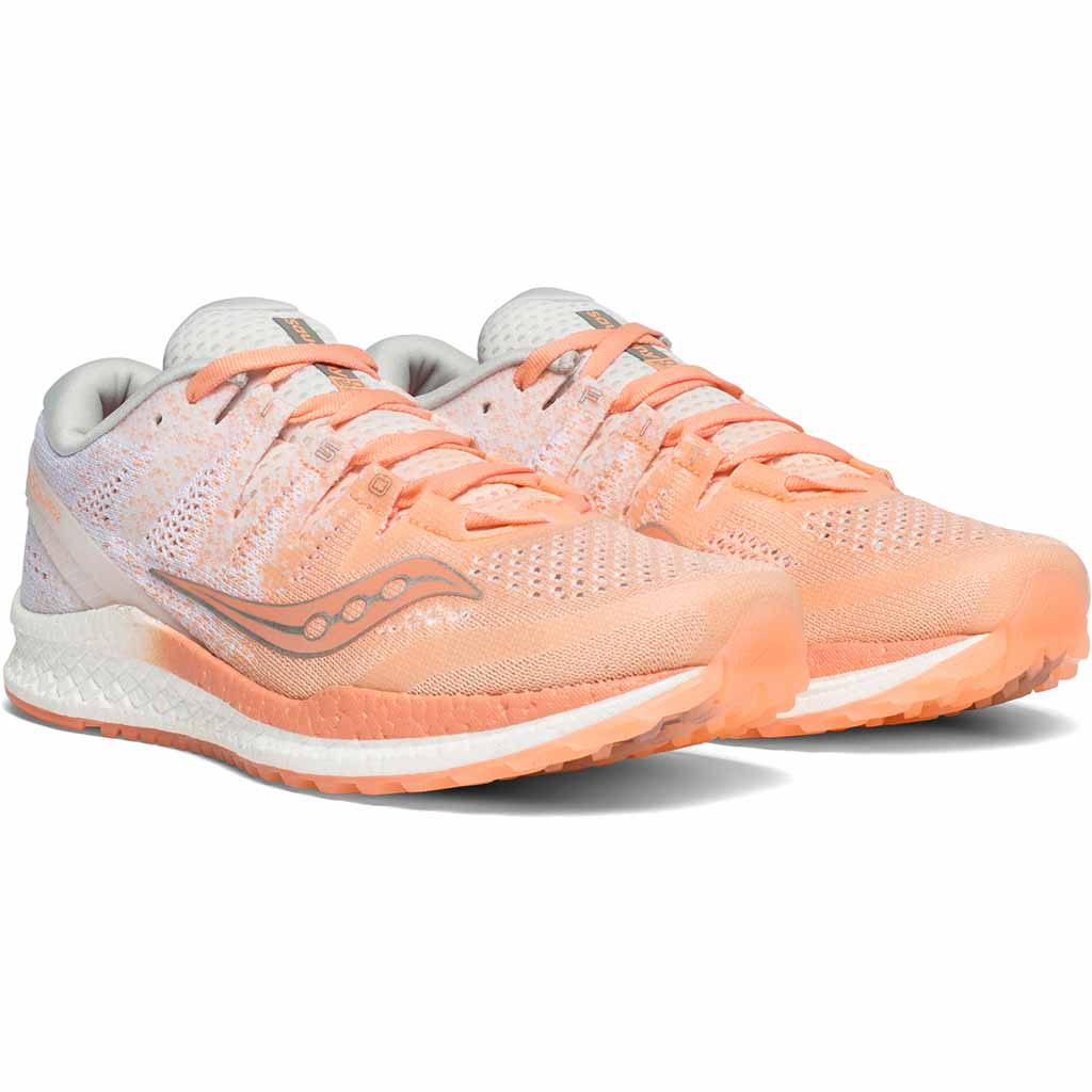 Saucony Freedom Iso 2 peach chaussure de course a pied femme paire