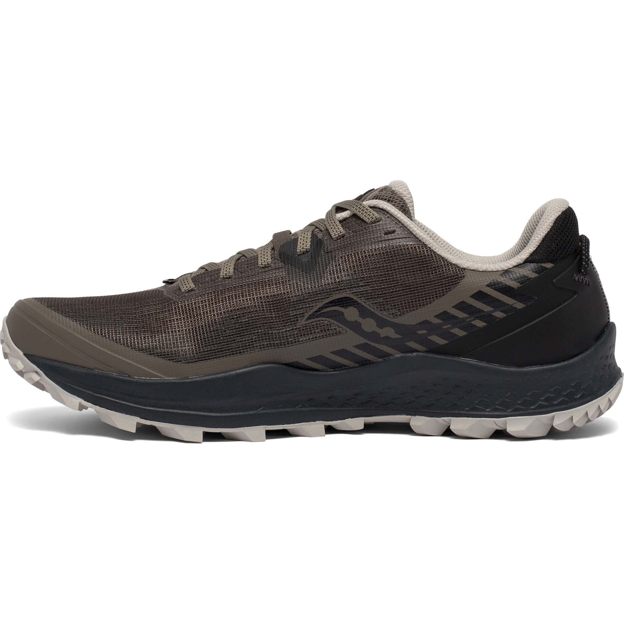 Saucony Peregrine 11 chaussures de course a pied trail homme gravier noir lateral