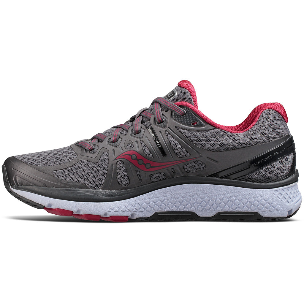 Saucony Echelon 6 chaussure de course a pied femme gris rose vue lat