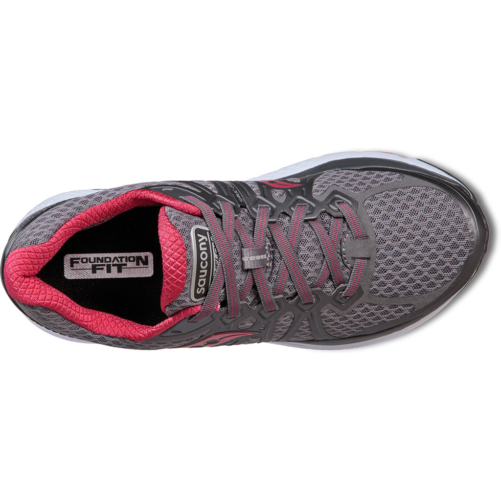 Saucony Echelon 6 chaussure de course a pied femme gris rose vue sup