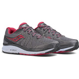 Saucony Echelon 6 chaussure de course a pied femme gris rose vue paire