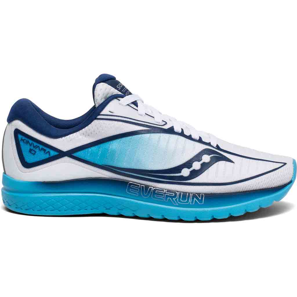 Saucony Kinvara 10 chaussure de course a pied femme blanc bleu