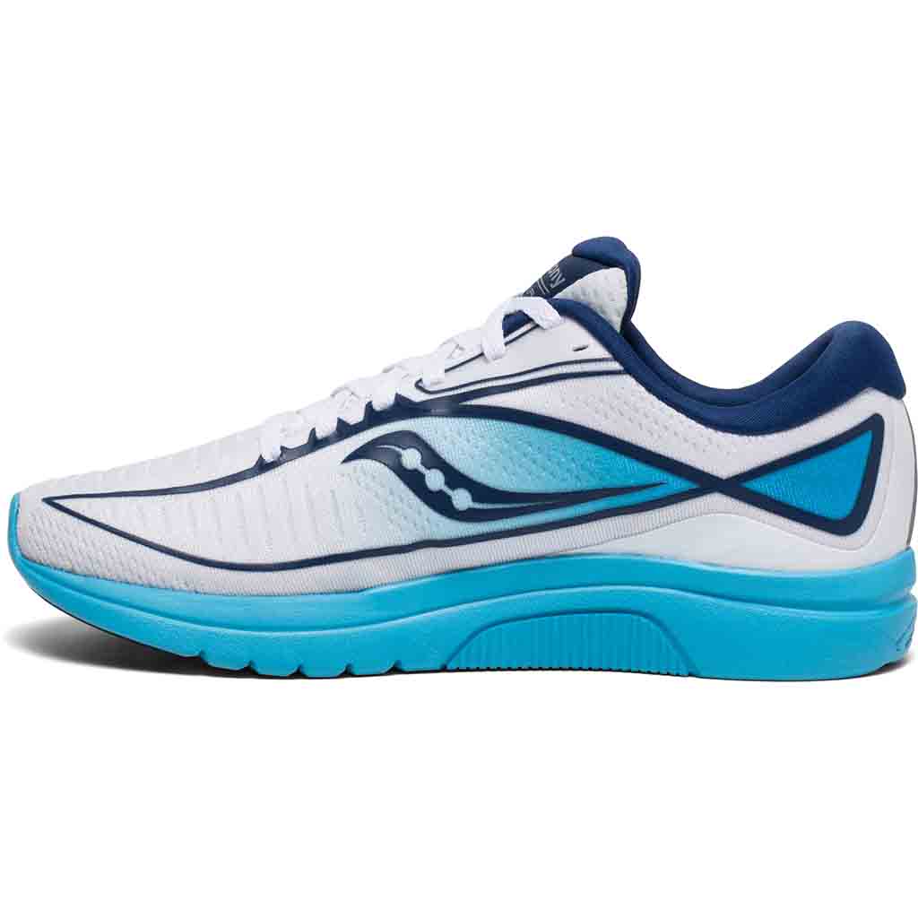 Saucony Kinvara 10 chaussure de course a pied femme blanc bleu lv