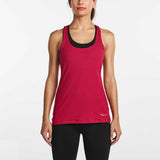 Saucony Strider women's running tank shirt red wine Soccer Sport Fitness