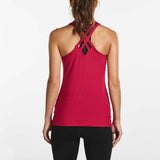 Saucony Strider women's running tank shirt red wine Soccer Sport Fitness
