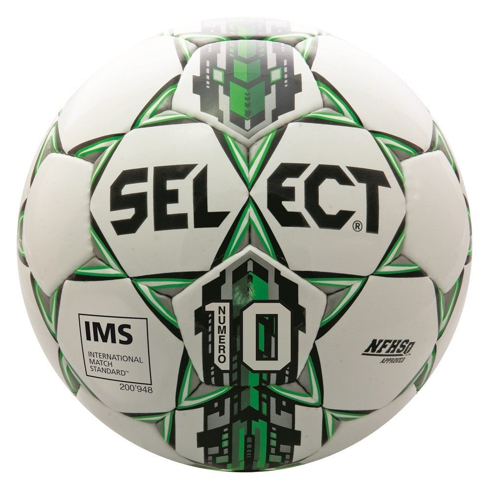 Ballon de soccer SELECT Numero 10 blanc vert