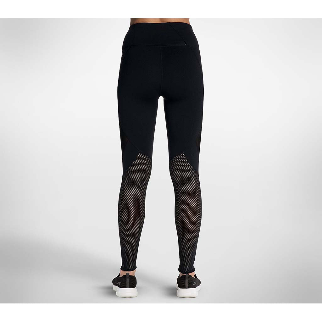Skechers Juniper leggings de course à pied sport taille haute pour femme noir dos