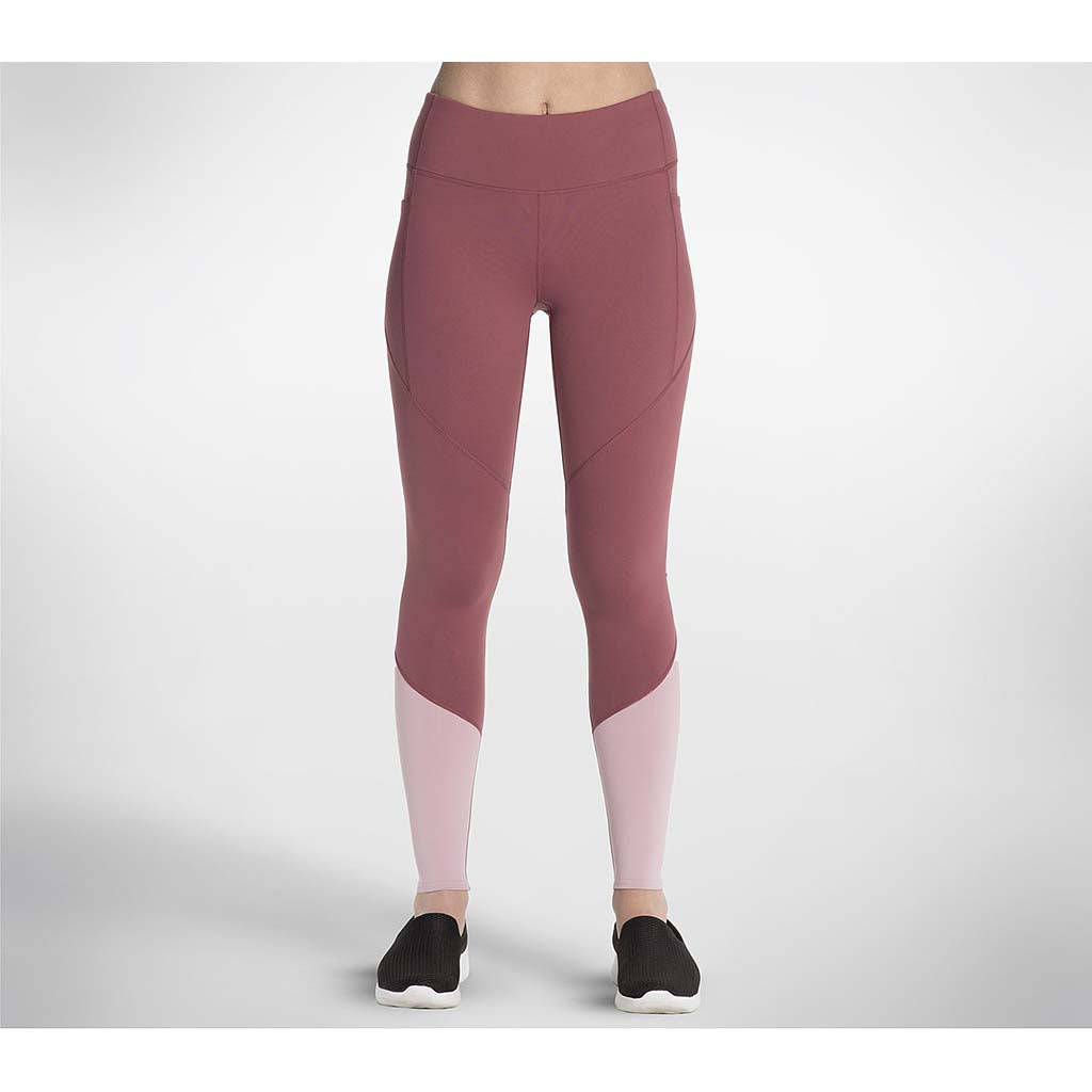 Skechers Juniper leggings de course à pied sport taille haute pour femme rouge vin