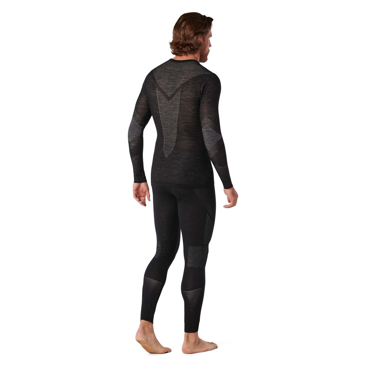 Smartwool Intraknit Merino 200 Baselayer Crew noir blanc homme dos