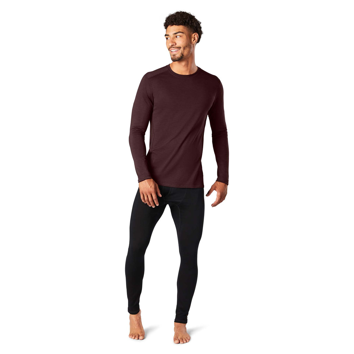 Smartwool Merino 150 Baselayer chandail col rond light woodsomoke homme face