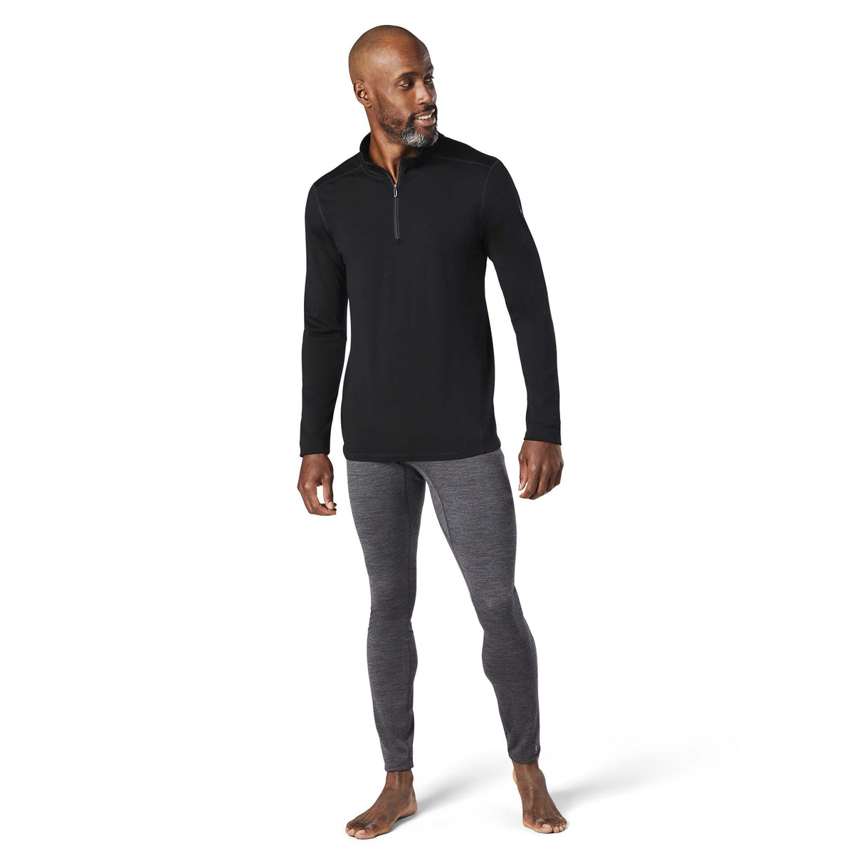 Smartwool Merino 150 Baselayer 1/4 Zip noir chandail homme face