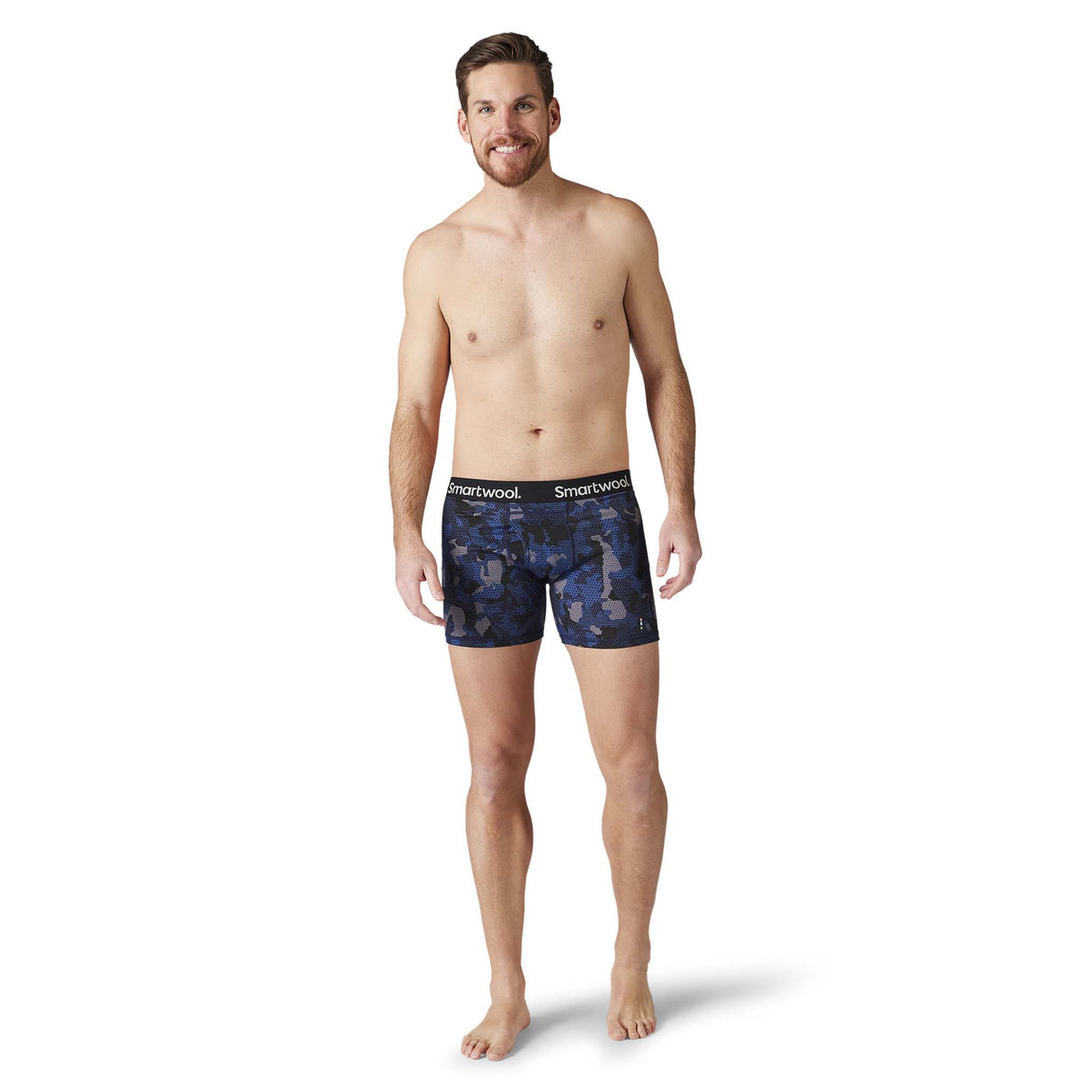 Smartwool Merino 150 Boxer imprimé caleçon boxeur pour homme faceSmartwool Merino 150 Boxer imprimé caleçon boxeur dark denim pour homme face