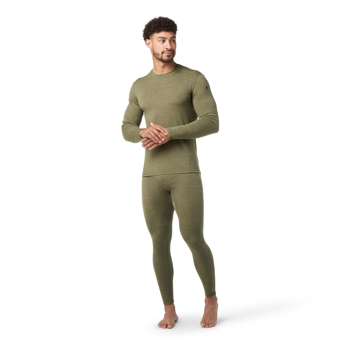 Smartwool Merino 250 Baselayer chandail col rond winter moss heather homme face