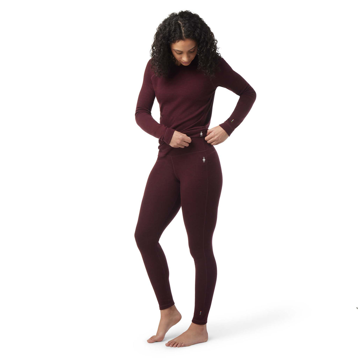 Smartwool Merino 250 legging baselayer black cherry heather pour femme face