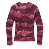 Smartwool Merino 250 Baselayer chandail de base à motif festive fuchsia mountain scape femme