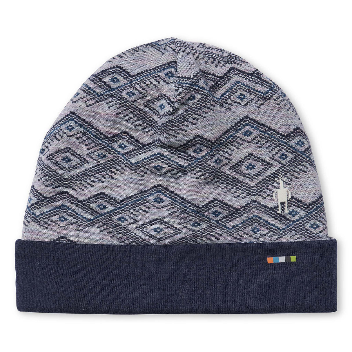 Tuque a revers purple eclipse Smartwool Merino 250 unisexe pure eclipse mountain fairisle