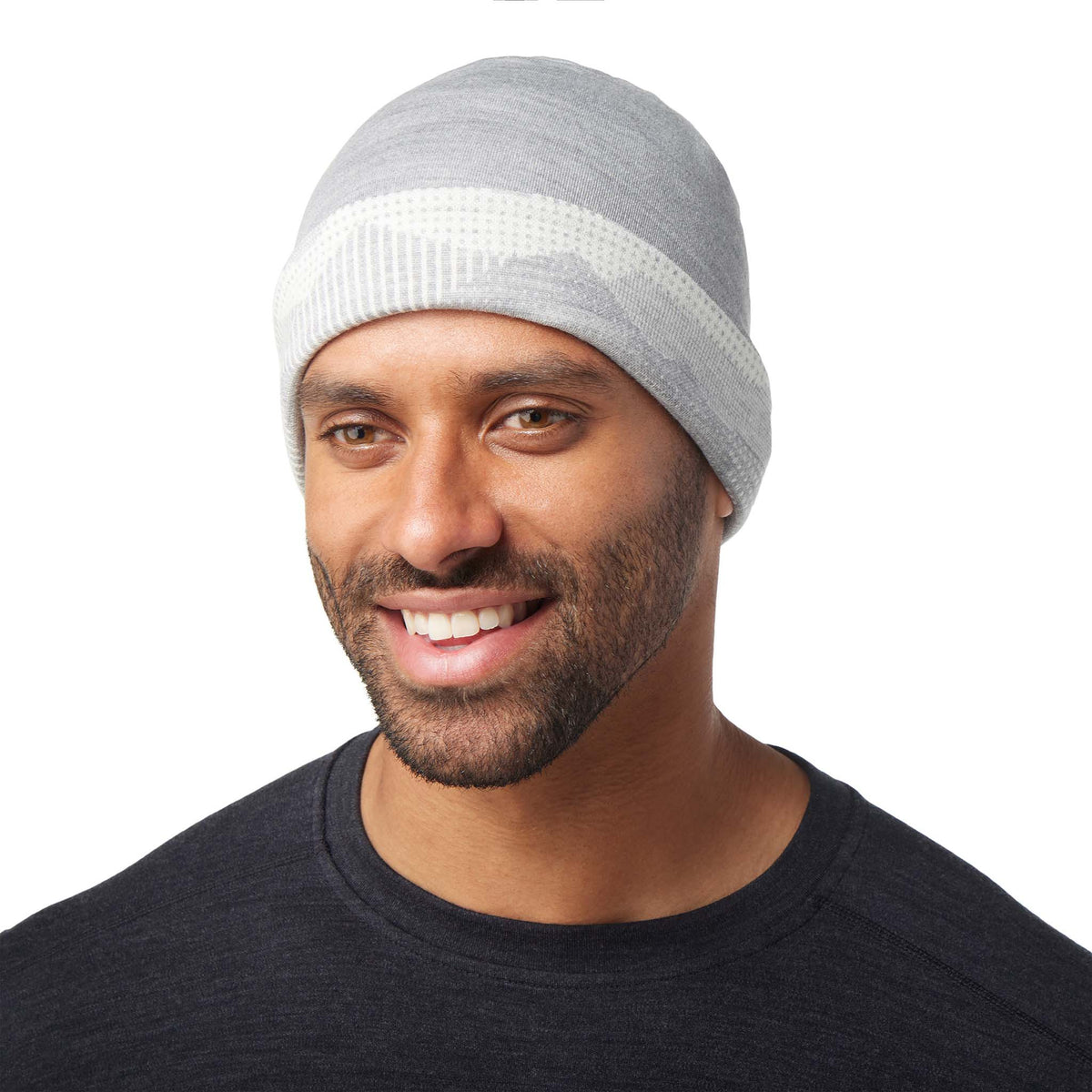 Tuque a revers black mountain Smartwool Merino 250 homme lightgray mountain scape