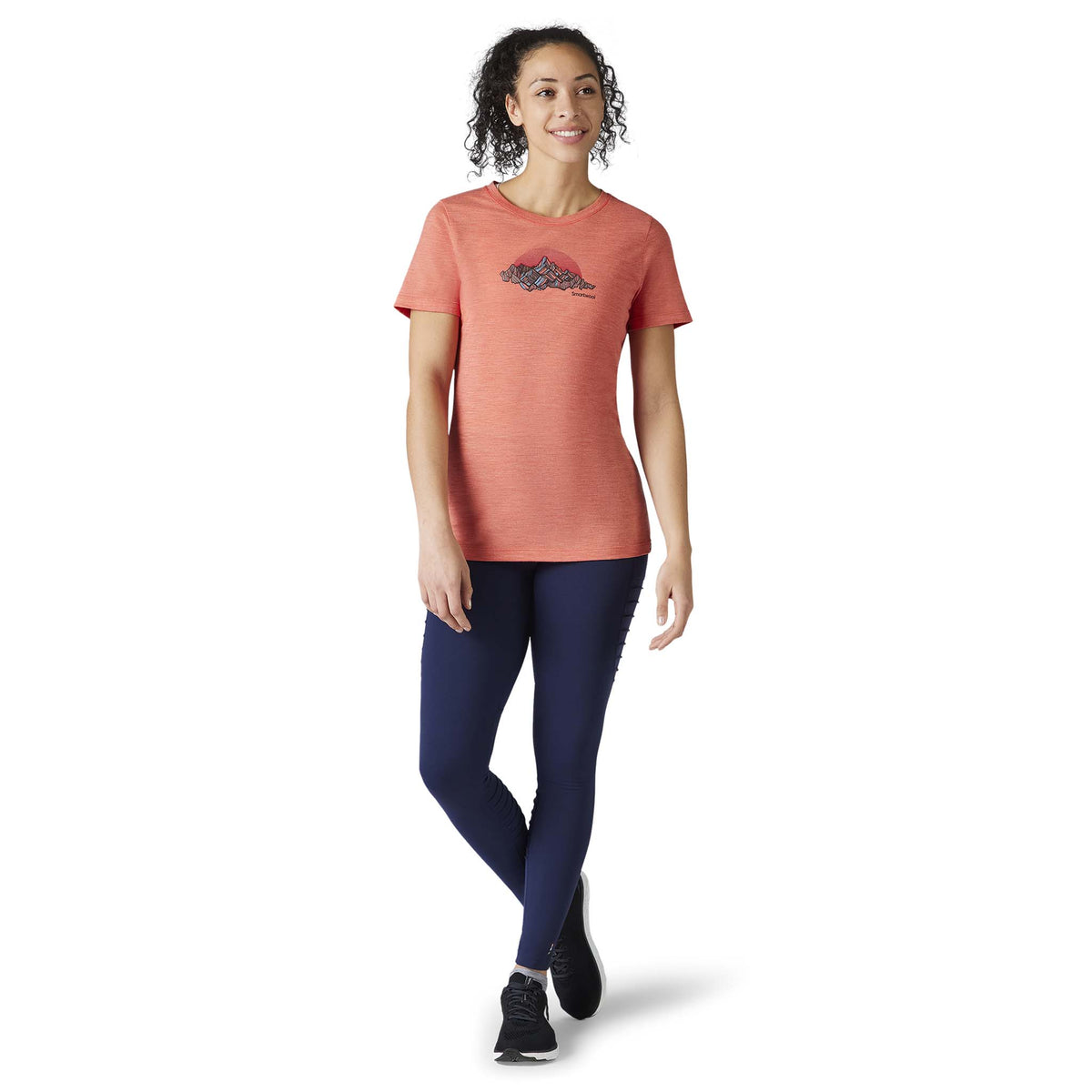 Smartwool Merino Sport 150 Mt. Rainier Graphic t-shirt sunset coral heather femme face