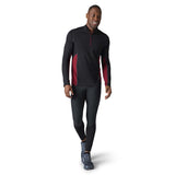 Smartwool Merino Sport 150 chandail quart zip homme tibetan red noir face