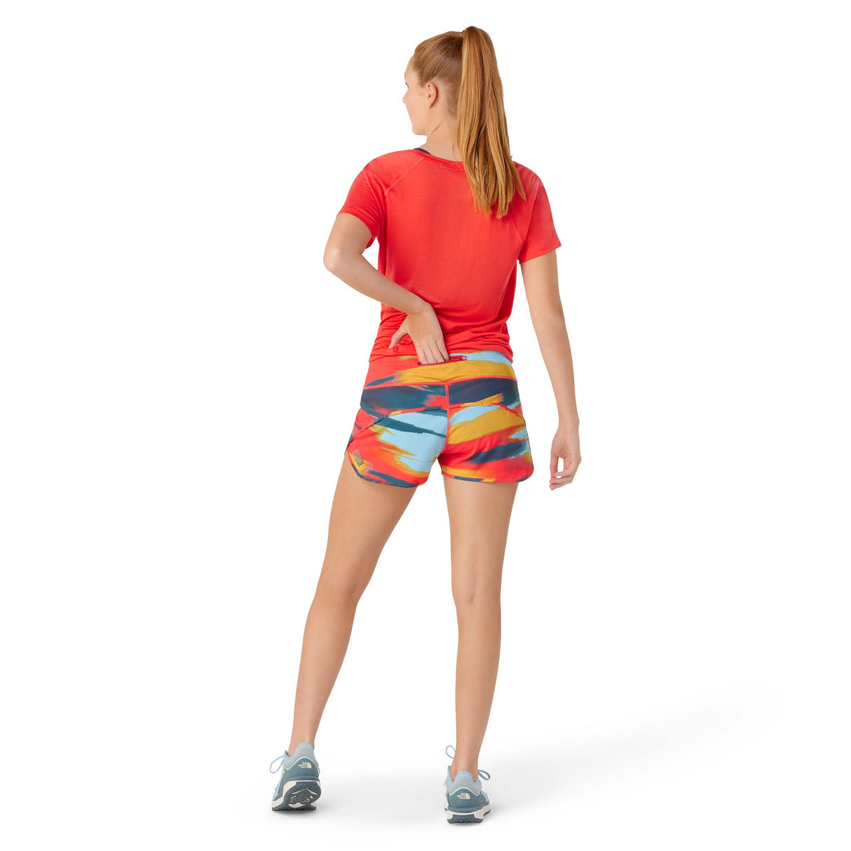 Smartwool Merino Sport Lined short doublé de course femme carnival horizon print dos