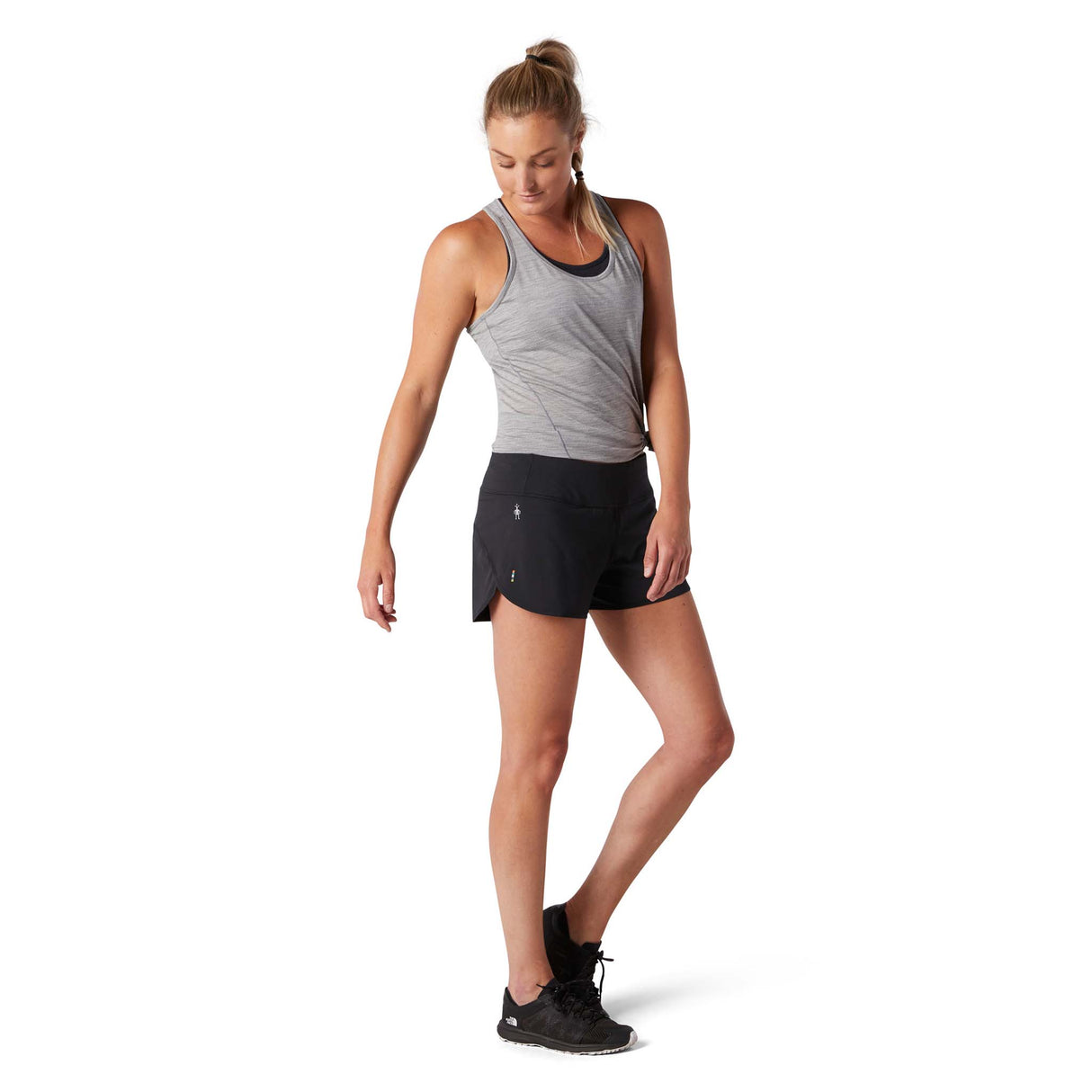 Smartwool Merino Sport Lined short doublé de course pour femme noir face