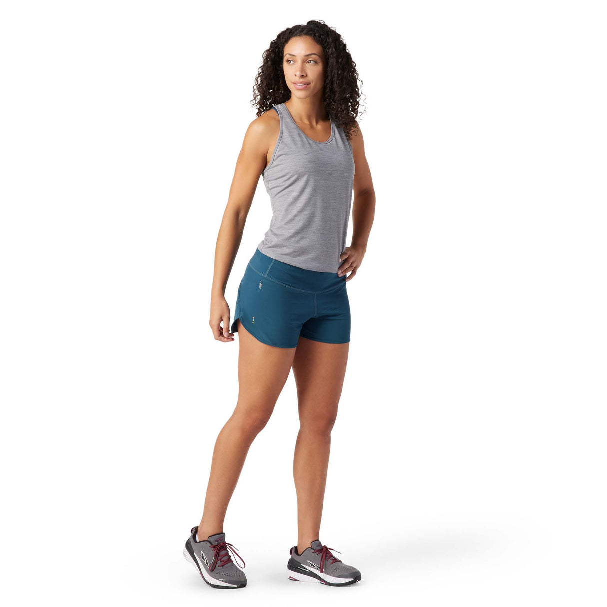 Smartwool Merino Sport Lined short doublé de course pour femme twilight blue face