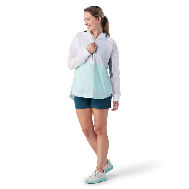 Smartwool Merino Sport Ultra Light Anorak femme bleached aqua face