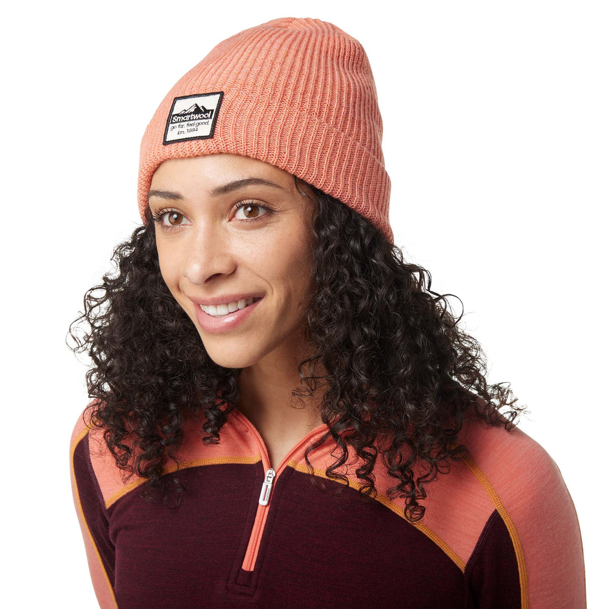 Tuque de style beanie à écusson Smartwool unisexe - wild salmon femme